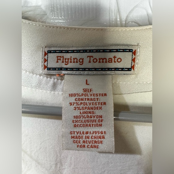 271 Flying Tomato Cream Faux Fur Vest Brown Rust Aztec Pattern Embroidery large - Picture 5 of 8